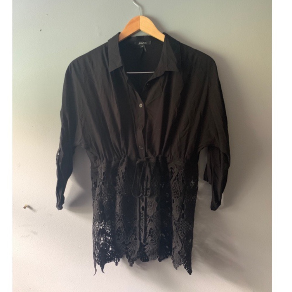 Roly Poly Black Button Up